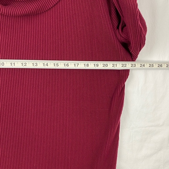 GAP Turtleneck Sweater Dress Ribbed Knit Maroon - Picture 6 of 7